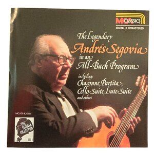 The Legendary Andrés Segovia All-Bach Guitar Program Music CD Classical 37653cd